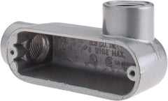 Thomas & Betts - LR Body, 1-1/2" Trade, IMC, Rigid Aluminum Conduit Body - Oval, 6-1/2" OAL, 32 cc Capacity, Gray - Benchmark Tooling