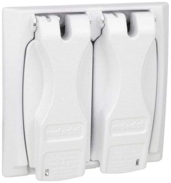 Thomas & Betts - Electrical Outlet Box Zinc Weatherproof Cover - Includes (2) Adapter Plates & Single Receptacle up to 1-9/16" - Benchmark Tooling