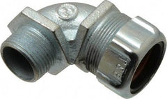 Thomas & Betts - 3/4 to 0.88" Cable Capacity, Liquidtight, Elbow Strain Relief Cord Grip - 3/4 NPT Thread, Iron - Benchmark Tooling