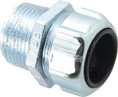 Thomas & Betts - 0.7 to 0.95" Cable Capacity, Liquidtight, Straight Strain Relief Cord Grip - 1 NPT Thread, 1-5/8" Long, Steel - Benchmark Tooling