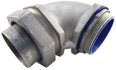 Thomas & Betts - 3-1/2" Trade, Die Cast Zinc Compression Angled FMC & Liquidtight Conduit Connector - Partially Insulated - Benchmark Tooling