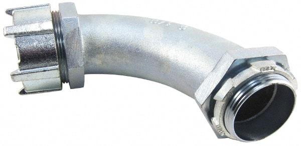 Thomas & Betts - 2-1/2" Trade, Malleable Iron Threaded Angled Liquidtight Conduit Connector - Noninsulated - Benchmark Tooling