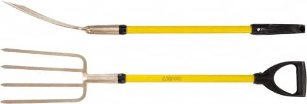 Ampco - Fork with 29" Straight Fiberglass Handle - 7" Blade Width, 4 Tines, 11-1/2" Tine Length - Benchmark Tooling