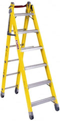 Louisville - 8 Steps, 8' High, Type IAA Rating, Fiberglass Multi-Use Ladder - Benchmark Tooling