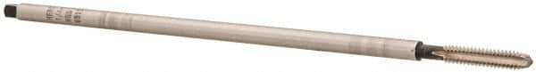 Hertel - 1/4-20 UNC, 4 Flute Plug Hand Pulley Tap - High Speed Steel, Bright Finish, Right Hand Flute, H3 Thread Limit, 8" OAL - Exact Industrial Supply