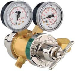 Miller-Smith - 580 CGA Inlet Connection, Female Fitting, 50 Max psi, Nitrogen/Helium/Inert Welding Regulator - 5/8-18 RH Internal Thread, Right Hand Rotation - Exact Industrial Supply