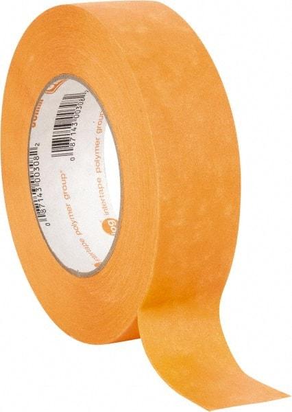 Intertape - 1-1/2" Wide x 60 Yd Long Orange Paper Masking Tape - Series Orange Mask, 7.3 mil Thick, 23 In/Lb Tensile Strength - Benchmark Tooling