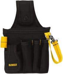 DeWALT - 5 Pocket General Purpose Holster - Ballistic Polyester, Black & Yellow, 6-3/4" Wide x 10-1/2" High - Benchmark Tooling