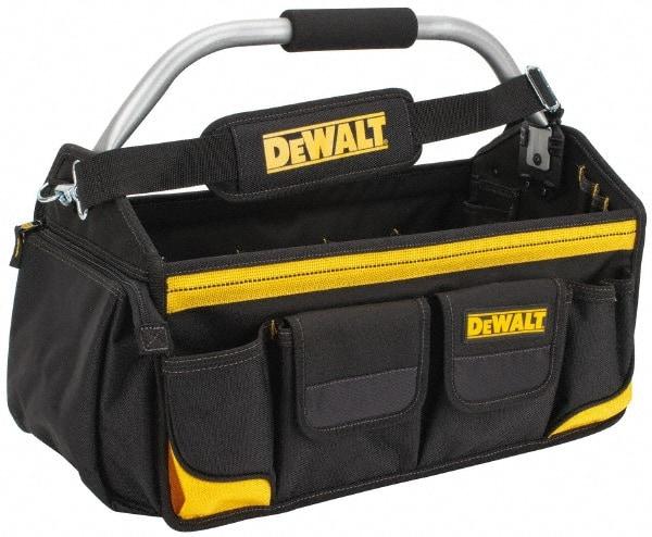 DeWALT - 34 Pocket Black & Yellow Polyester Tool Tote - 18" Wide x 9" Deep x 8" High - Benchmark Tooling