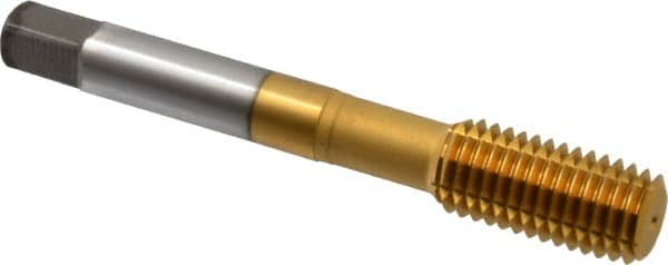 Accupro - M12x1.75 Metric Coarse D11 Thread Limit Plug Thread Forming Tap - Powdered Metal High Speed Steel, TiN Finish, 3-3/8" OAL - Benchmark Tooling