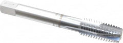 Accupro - M12x1.75 Metric Coarse, 3 Flute, TiCN Finish, Powdered Metal Spiral Point Tap - Plug Chamfer, Right Hand Thread, 3-3/8" OAL, 6H Class of Fit - Exact Industrial Supply