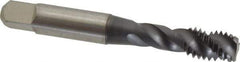 Accupro - 3/8-16 UNC 3 Flute 2B Modified Bottoming Spiral Flute Tap - Powdered Metal, TiCN Finish, 2-15/16" OAL, Right Hand Flute, Right Hand Thread, H5 - Benchmark Tooling