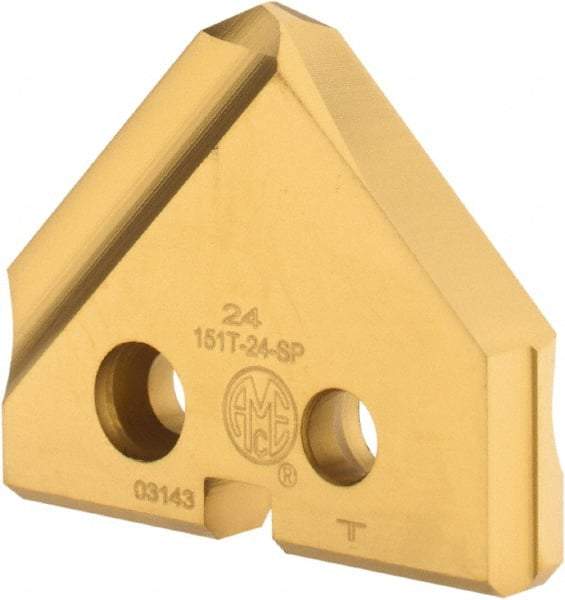 Allied Machine and Engineering - 24mm Diam x 5/32" Thick, Seat Code 1, 90° Included Angle Spade Drill Insert - TiN Coated, Cobalt, Grade Super Cobalt, Series T-A - Benchmark Tooling