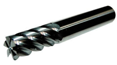 Accupro - 1", 1-3/4" LOC, 1" Shank Diam, 4" OAL, 6 Flute, Solid Carbide Square End Mill - Single End, TiCN Finish, Spiral Flute, 40° Helix, Centercutting, Right Hand Cut, Right Hand Flute - Benchmark Tooling