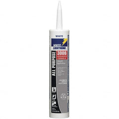 White Lightning - 10 oz Cartridge White Acrylic & Latex Caulk - -30 to 180°F Operating Temp, 12 min Tack Free Dry Time, Series 3006 - Benchmark Tooling