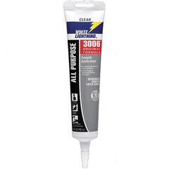 White Lightning - 5.5 oz Cartridge Clear Acrylic & Latex Caulk - -30 to 180°F Operating Temp, 12 min Tack Free Dry Time, Series 3006 - Benchmark Tooling