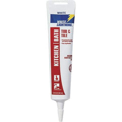 White Lightning - 5.5 oz Cartridge White Acrylic & Silicone Hybrid Caulk - 180°F Max Operating Temp - Benchmark Tooling