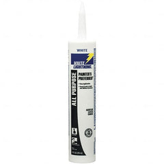 White Lightning - 10 oz Cartridge White Acrylic & Latex Caulk - -30 to 180°F Operating Temp, 5 to 7 min Tack Free Dry Time - Benchmark Tooling