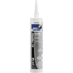 White Lightning - 10 oz Cartridge Clear RTV Silicone Joint Sealant - -80 to 400°F Operating Temp, 30 min Tack Free Dry Time, 24 hr Full Cure Time - Benchmark Tooling