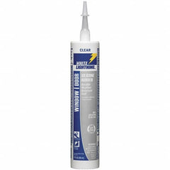 White Lightning - 10 oz Cartridge Clear RTV Silicone Joint Sealant - -80 to 450°F Operating Temp, 30 min Tack Free Dry Time, 24 hr Full Cure Time - Benchmark Tooling