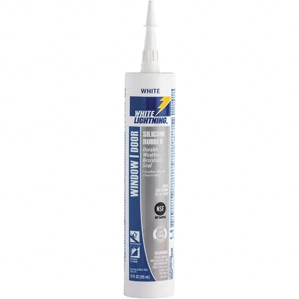 White Lightning - 10 oz Cartridge White RTV Silicone Joint Sealant - -80 to 450°F Operating Temp, 30 min Tack Free Dry Time, 24 hr Full Cure Time - Benchmark Tooling