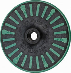 3M - 4-1/2" 50 Grit Ceramic Straight Disc Brush - Coarse Grade, Threaded Hole Connector, 3/4" Trim Length, 5/8-11 Threaded Arbor Hole - Benchmark Tooling