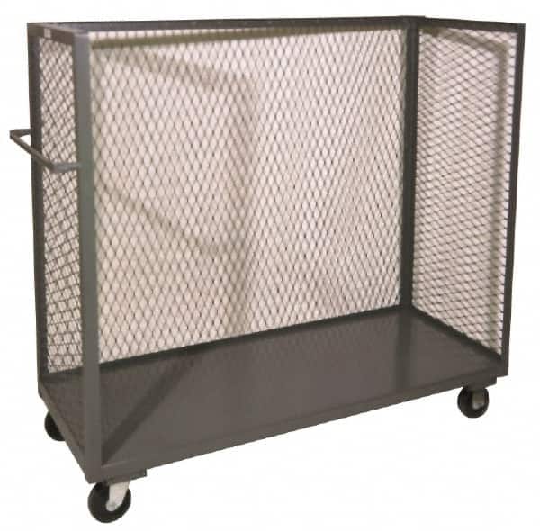 Durham - 2,000 Lb Capacity, 3-Sided Steel Truck - 60-1/2" Wide x 56-7/16" High - Benchmark Tooling