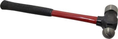 Proto - 2 Lb Head Ball Pein Hammer - Fiberglass Handle, 1-1/4" Face Diam, 15-1/4" OAL, Fiberglass with Cushion Grip - Benchmark Tooling