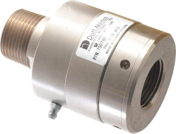 Duff-Norton - 1 NPT Right Hand Rotor Thread, 99" Body Length, Single Ball Bearing, High Pressure, Rotary Union - 80 Max RPM, 3,600 Max psi - Benchmark Tooling