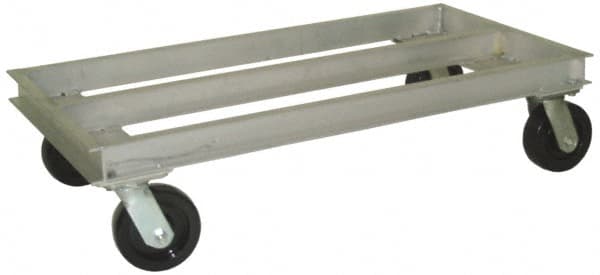 Value Collection - 2,000 Lb Capacity Aluminum Welded Aluminum Dolly - 36" Long x 21" Wide x 11" High, 6" Wheels - Benchmark Tooling