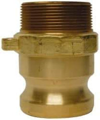 EVER-TITE Coupling Products - 2-1/2" Brass Cam & Groove Suction & Discharge Hose Male Adapter Male NPT Thread - Part F, 2-1/2" Thread, 250 Max psi - Benchmark Tooling