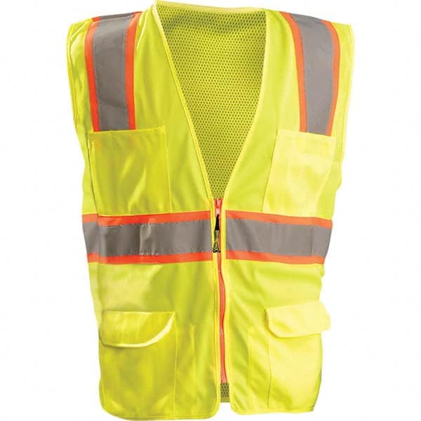 OccuNomix - Size 4XL HI-Vis Orange Mesh/Solid Surveyor's High Visibility Vest - Benchmark Tooling