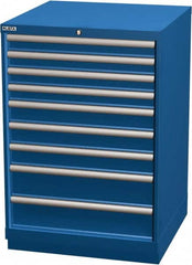 LISTA - 9 Drawer, Modular Storage Cabinet - Steel, 28-1/4" Wide x 28-1/2" Deep x 41-3/4" High, Blue - Benchmark Tooling