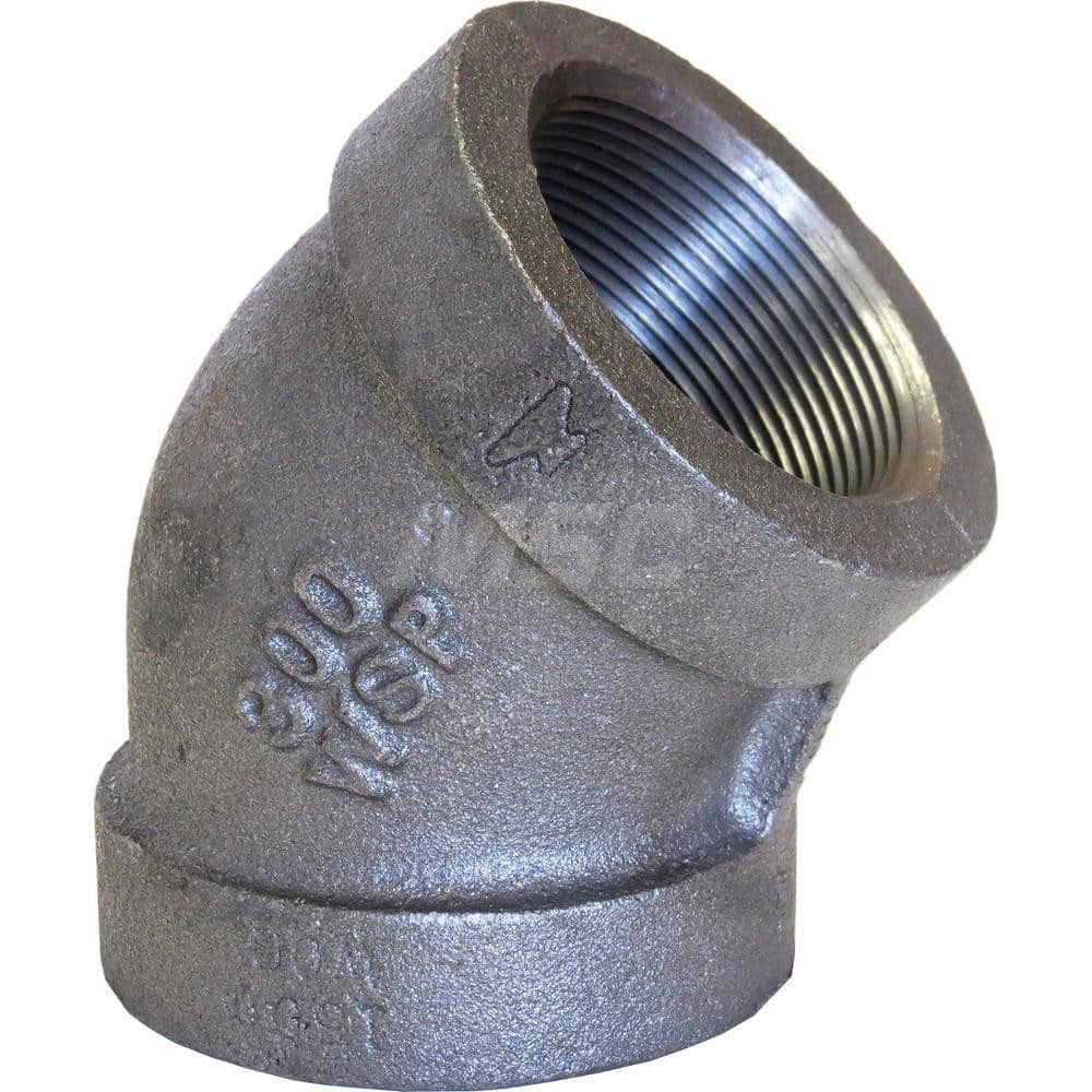 Black 45 ° Elbow: 1/4″, 300 psi, Threaded Malleable Iron, Galvanized Finish, Class 300