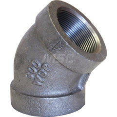 Black 45 ° Elbow: 2-1/2″, 300 psi, Threaded Malleable Iron, Black Finish, Class 300