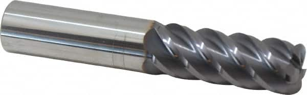 Niagara Cutter - 5/8", 5 Flute, Single End, Solid Carbide, 1/8" Corner Radius End Mill - 3-1/2" OAL, 45° Helix, Right Hand Flute, 1-5/8" LOC, Right Hand Cut - Benchmark Tooling