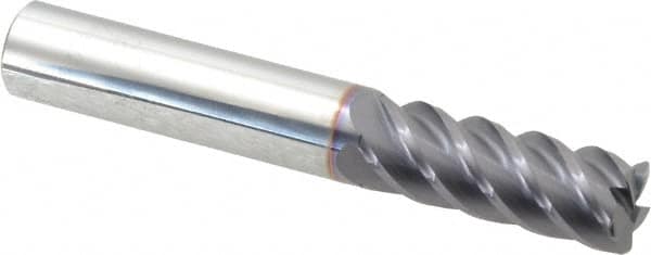 Niagara Cutter - 3/8", 5 Flute, Single End, Solid Carbide, 0.03" Corner Radius End Mill - 2-1/2" OAL, 45° Helix, Right Hand Flute, 1" LOC, Right Hand Cut - Benchmark Tooling