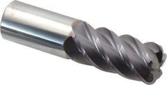 Niagara Cutter - 1", 5 Flute, Single End, Solid Carbide, 0.19" Corner Radius End Mill - 4" OAL, 45° Helix, Right Hand Flute, 2" LOC, Right Hand Cut - Benchmark Tooling