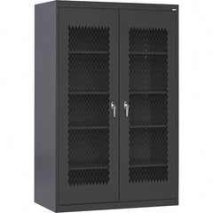 Sandusky Lee - 5 Shelf Visible Storage Cabinet - Steel, 36" Wide x 24" Deep x 72" High, Black - Benchmark Tooling