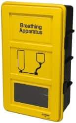 PRO-SAFE - 18" Wide, 32-1/4" High, 11" Deep, Deluxe Wall Case for PAPR Systems - Yellow, Compatible with Respirators - Benchmark Tooling