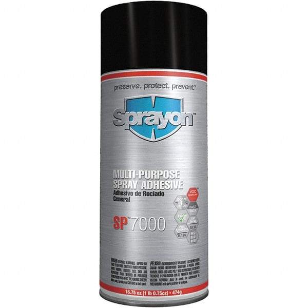 Krylon - 16.75 oz Aerosol White Spray Adhesive - High Tack, 350°F Heat Resistance, Low Strength Bond, Flammable, Series SP7000 - Benchmark Tooling