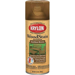 Krylon - 0.5 Qt Aerosol Can Earth Brown Wood Stain - Oil-Based, Semi-Transparent - Benchmark Tooling