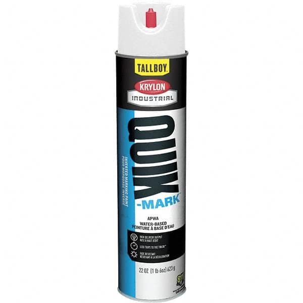 Krylon - 25 fl oz White Marking Paint - 35 to 71 Sq Ft Coverage, Water-Based Formula - Benchmark Tooling