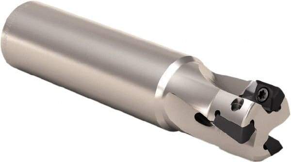 Seco - 12mm Cut Diam, 8mm Max Depth of Cut, 16mm Shank Diam, 135mm OAL, Indexable Square Shoulder End Mill - XO.. 0903.. Inserts, Cylindrical Shank, 90° Lead Angle, Through Coolant, Series Micro Turbo - Benchmark Tooling