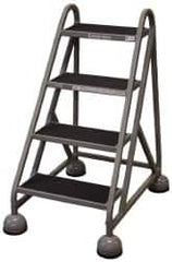 Cotterman - 42" 4 Step MasterStep Rolling Office Ladder - Assembled, 450 Lb Capacity, 36" Platform Height, 26" Base Width x 39" Base Depth, Rubber Matted - Benchmark Tooling
