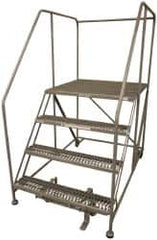 Cotterman - 70" 4 Step Rolling Work Platform - Assembled, 800 Lb Capacity, 40" Platform Height, 40" Base Width x 62" Base Depth, Serrated Steel - Benchmark Tooling