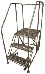 Cotterman - 60" 3 Step Rolling Work Platform - Assembled, 800 Lb Capacity, 30" Platform Height, 28" Base Width x 43" Base Depth, Serrated Steel - Benchmark Tooling