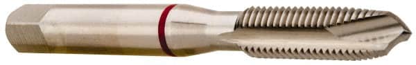 Accupro - #6-32, 3 Flute, Bright Finish, Vanadium High Speed Steel Spiral Point Tap - Plug Chamfer, Right Hand Thread, 2" OAL, 13mm Thread Length, 3.581mm Shank Diam, 2B Class of Fit - Exact Industrial Supply