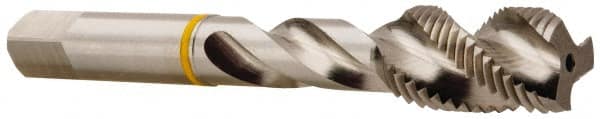 Accupro - #4-40 2 Flute Modified Bottoming Spiral Flute Tap - Vanadium High Speed Steel, Bright Finish, 1-7/8" OAL, Right Hand Flute, Right Hand Thread, H5 - Exact Industrial Supply