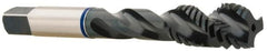 Accupro - M6x1.00 3 Flute Modified Bottoming Spiral Flute Tap - Vanadium High Speed Steel, Oxide Finish, 64mm OAL, Right Hand Flute, Right Hand Thread, D6 - Exact Industrial Supply